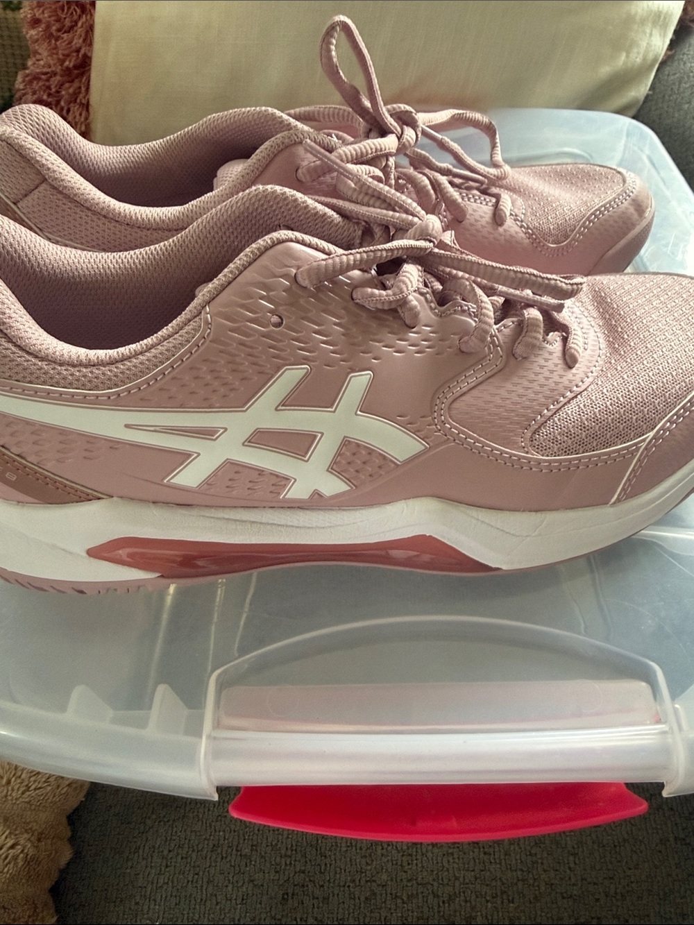 ASICS Blush Pink Lace-Up Athletic Trainers